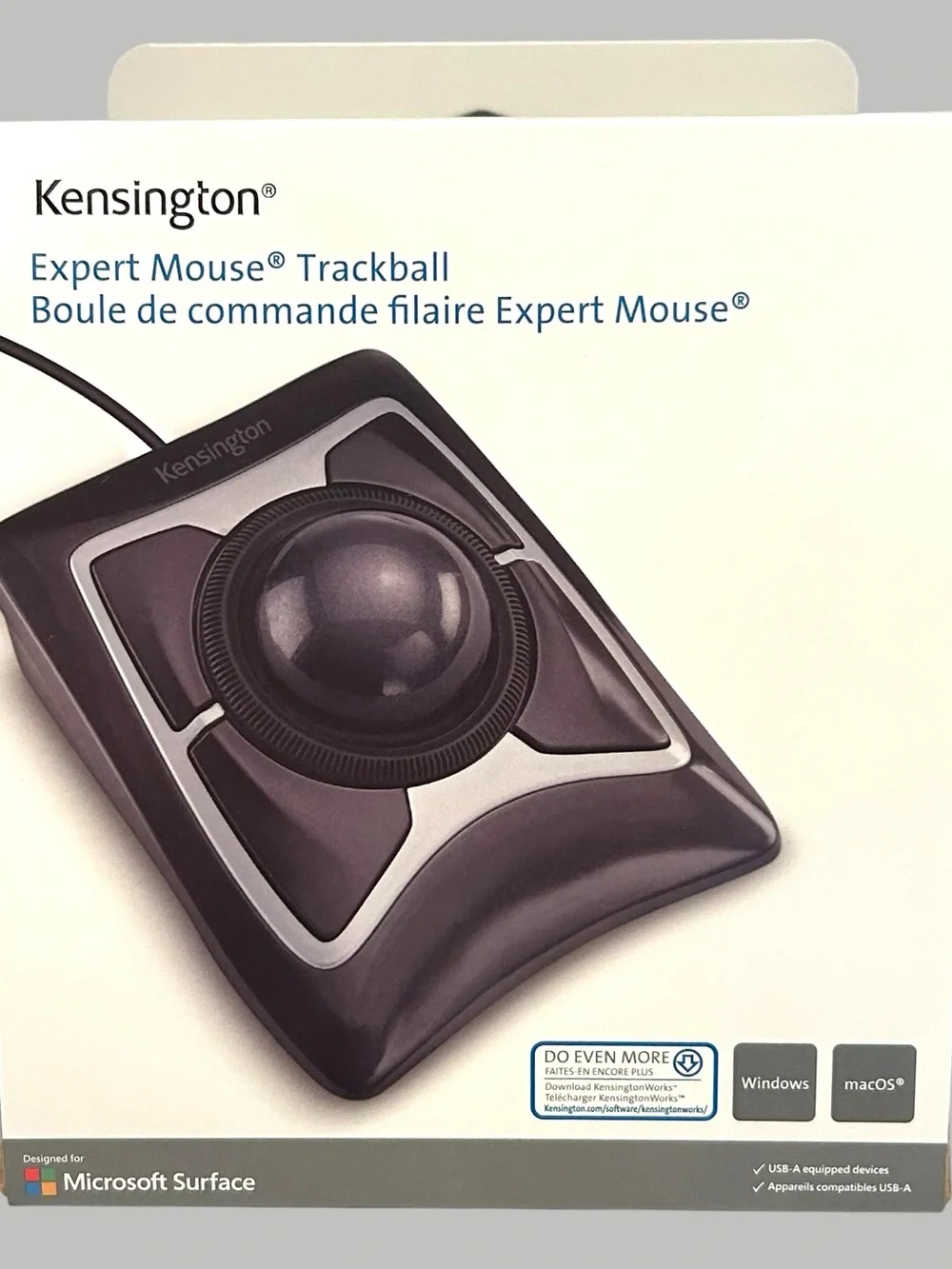 Kensington Expert Mouse Trackball - Black & Silver NEW